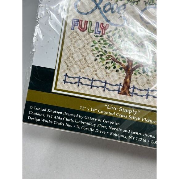 Counted Cross Stitch Kit Design Works Live Simply, Love, Laugh #DW2986 - Picture 3 of 4